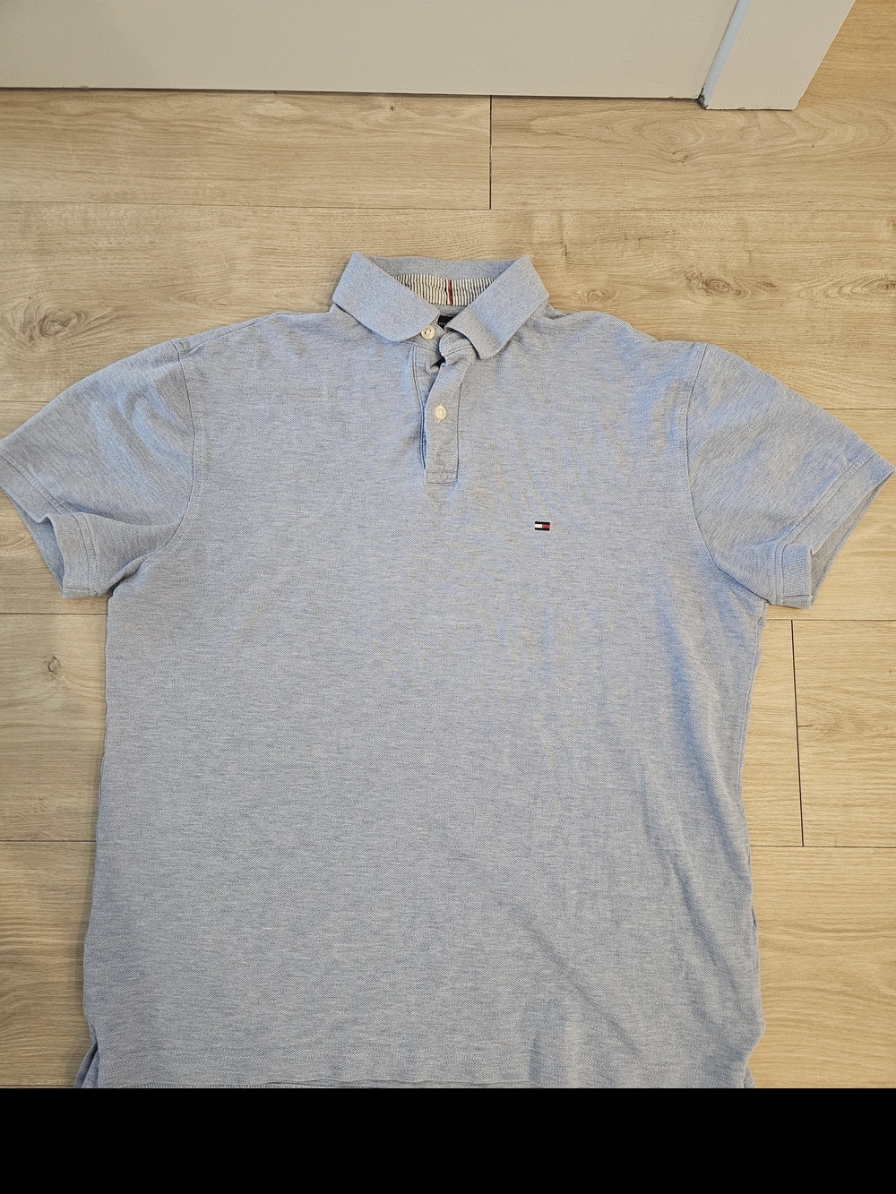 Tommy Hilfiger Pale Blue Men's Polo with Flag Logo